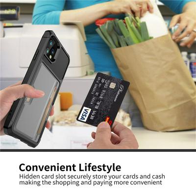 For iPhone 11 Pro(5.8) Car Magnetic Card-Holster Anti-fall Hard PC Back Cover Case