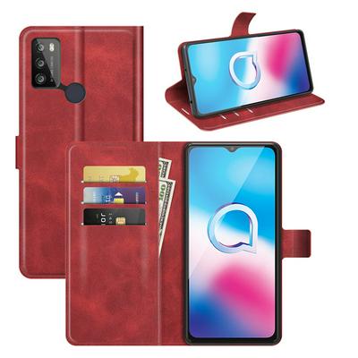 For alcatel 3L Square Buckle Wallet Style Folio Flip Leather Case with Stand and Card Slots Function