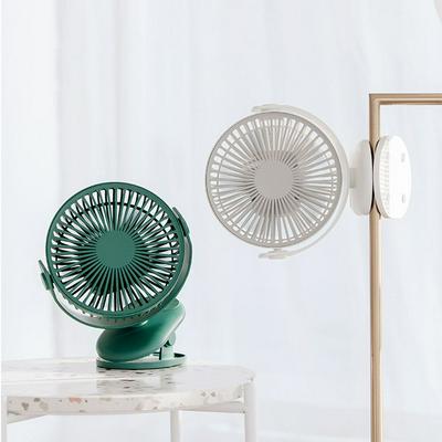 New Dual-Purpose Desktop Clip Fan 4000mAh 720 Degree Rotating Stroller Bed Head Clip-on Air Cooler