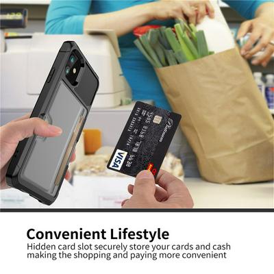 For iPhone 11(6.1) Car Magnetic Card-Holster Anti-fall Hard PC Back Cover Case