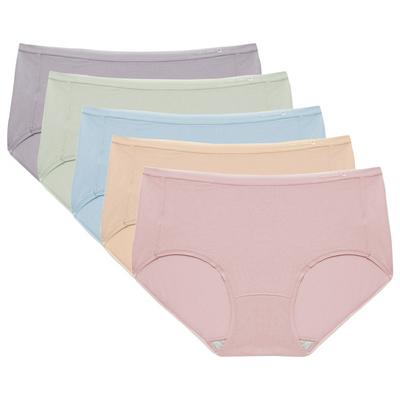 5PCS Women's Panties Modal Seamless Breathable Mid-waist Briefs 