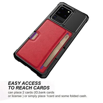 For Samsung Galaxy S20 Ultra Car Magnetic Card-Holster Anti-fall Hard PC Back Cover Case