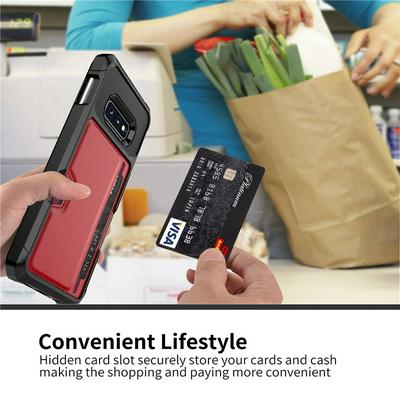 For Samsung Galaxy S10e Car Magnetic Card-Holster Anti-fall Hard PC Back Cover Case