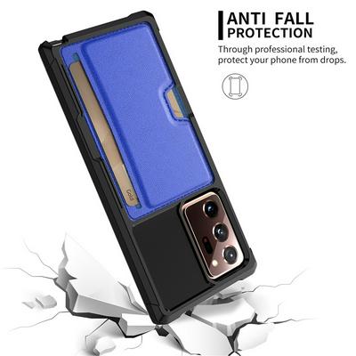 For Samsung Galaxy Note20 Ultra Car Magnetic Card-Holster Anti-fall Hard PC Back Cover Case