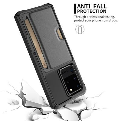 For Samsung Galaxy S20+ Car Magnetic Card-Holster Anti-fall Hard PC Back Cover Case
