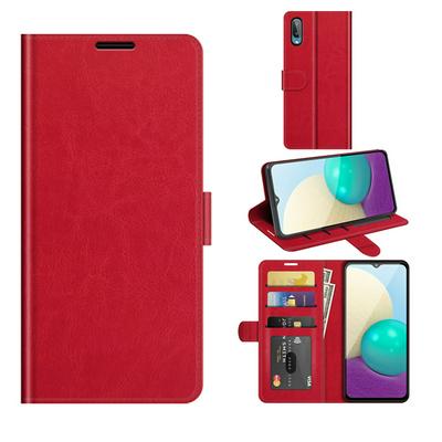 For Samsung Galaxy A02 R64 Pattern Single Folded Edge Folio Flip Scratch Resistant PU Leather Wallet Phone Case