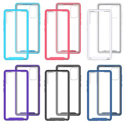 For Samsung Galaxy Note20 Striped Border Anti-slip Shock-proof Drop-proof Acrylic+TPU+PC Back Cover Case