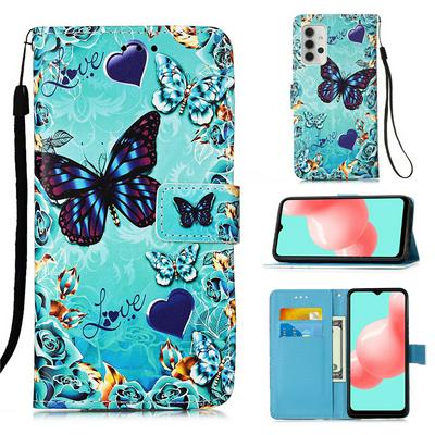 For Samsung Galaxy A32 5G Plain Weave Wrist Strap Style Shockproof  PU Leather + Soft TPU Wallet Phone Case