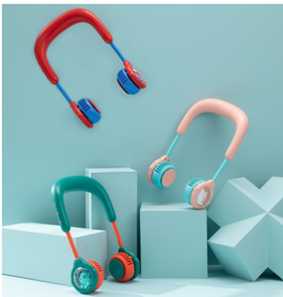 Children's Hanging Neck Fan Creative Cartoon Outdoor Sports Travel Turbine Leafless Small Air Cooler