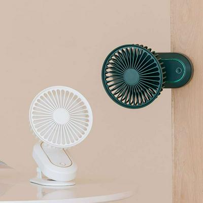 2021 Mini Folding Clip Moving Head Fan Dormitory Bedside Desktop Charging 3 Gears Adjustable Air Cooler