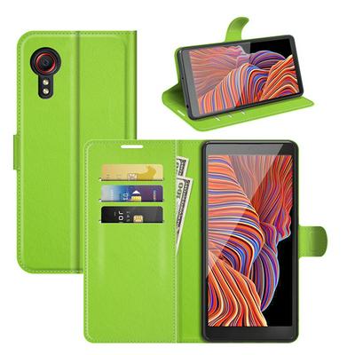 For Samsung Galaxy Xcover 5 Lychee Pattern Folio Flip Leather Case with Stand and Card Slots Function
