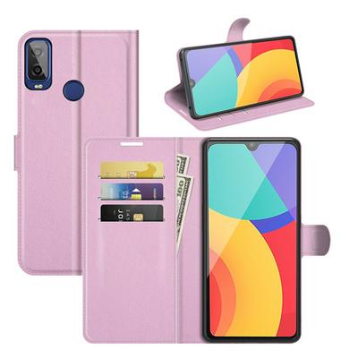 For alcatel 1L (2021) Solid Color Wallet Style Folio Flip Leather Case with Stand and Card Slots Function