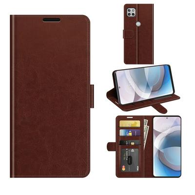 For Motorola One 5G Ace R64 Pattern Single Folded Edge Folio Flip Scratch Resistant PU Leather Wallet Phone Case
