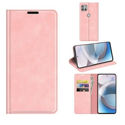For Motorola One 5G Ace Magnetic Clasp Shockproof Scratch Resistant Folio Flip Leather Case