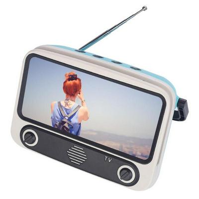 Retro Mini Bluetooth Speaker Mobile Phone Movies TV Holder Music Player Portable Wireless Sound Box for U Disk TF Card
