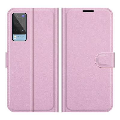 For vivo X60 5G Lychee Pattern Folio Flip Leather Case with Stand and Card Slots Function