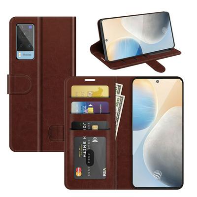 For vivo X60 5G R64 Pattern Single Folded Edge Folio Flip Scratch Resistant PU Leather Wallet Phone Case