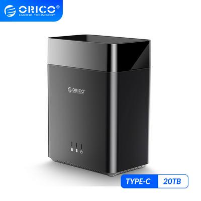 ORICO DS Series 2 Bay 3.5'' Type C Hard Drive Enclosure Magnetic USB3.1 Gen1 5Gbps Hard Drive Case Support UASP 12V4A Power 20TB