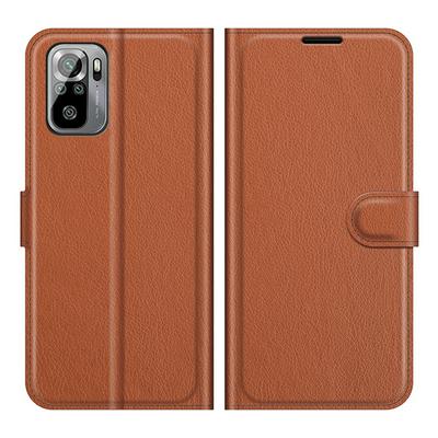For Xiaomi Redmi Note 10S Lychee Pattern Folio Flip Leather Case with Stand and Card Slots Function