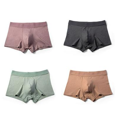 4-Pack L/XL/2XL/3XL Men's Cotton Underpants Seamless Mid-waist Boxer Shorts