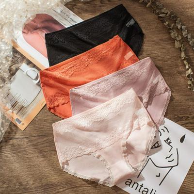 5Pcs High-waist Lace Panties Combed Cotton Comfotable Breathable Women Briefs