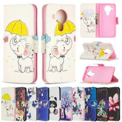 For Nokia 5.4 Merge Painted All-round Protection PU Leather Wallet Phone Case with Card Slots&Stand 
