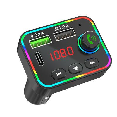 Car F4 Bluetooth FM Transmitter MP3 Audio Player Wireless Handsfree Car Kit Adapter with PD USB 3.1A Fast Charging