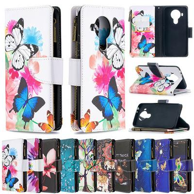 For Nokia 5.4 Painted Zipper Wallet BF03 Flip Leather Case with Stand &Lanyard Function