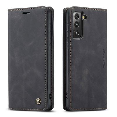 For Samsung Galaxy S21+ 5G Solid Color Flip Leather Case with Stand & Card Slot Function