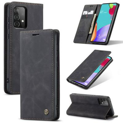 For Samsung Galaxy A52 5G Solid Color Flip Leather Case with Stand & Card Slot Function