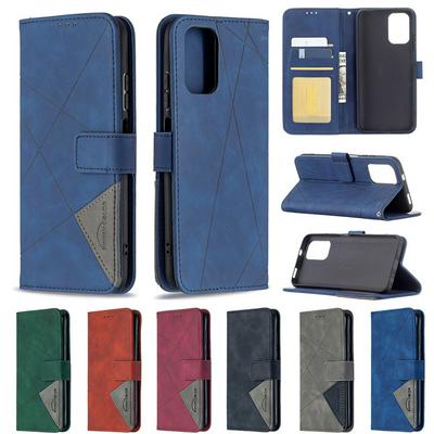 For Xiaomi Redmi Note 10S Stitching Rhombus Pattern BF05 PU Leather Wallet Phone Case with Stand &Card Slots