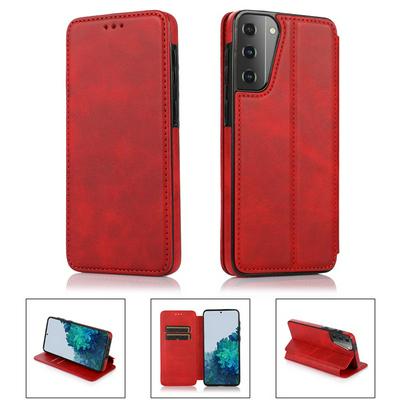 For Samsung Galaxy S21 5G Retro Pattern PU Leather + TPU Wallet Phone Case with Stand and Card Slots Function