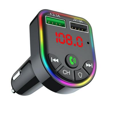 Car F5 Bluetooth 5.0 FM Transmitter Car Kit MP3 Modulator Player Wireless Handsfree Audio Receiver Dual USB Fast Charger 3.1A
