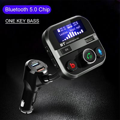 BT90 Bluetooth 5.0 Hands Free Call In-Car FM Transmitter Car Kit Dual USB QC3.0 Quick Charge TF U Disk Mp3 Player One Key Bass Music