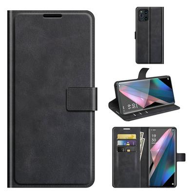 For OPPO Find X3 Pro/OPPO Find X3 Square Buckle Folio Flip Leather Case with Stand and Card Slots Function