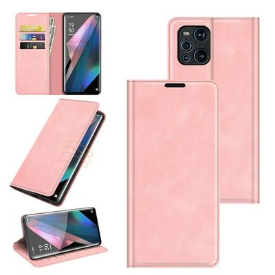 For OPPO Find X3 Pro/OPPO Find X3 Skin Feel Magnetic Attraction Flip Leather Wallet Case with Card Slot and Stand
