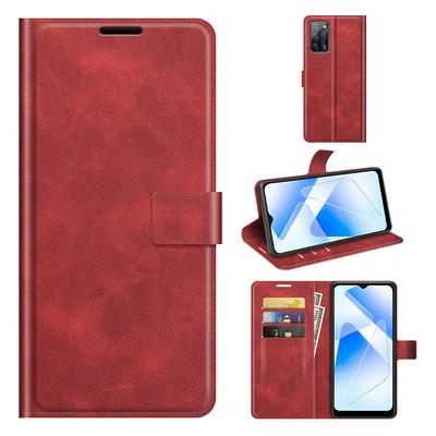 For OPPO A55 5G Square Buckle Folio Flip Leather Case with Stand and Card Slots Function