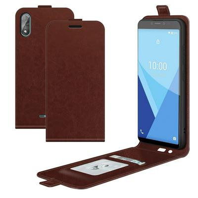 For Wiko Y51/ Wiko Sunny 5 lite R64 Pattern Single Folded Edge Vertical Flip Folio Scratch Resistant PU Leather Wallet Phone Case