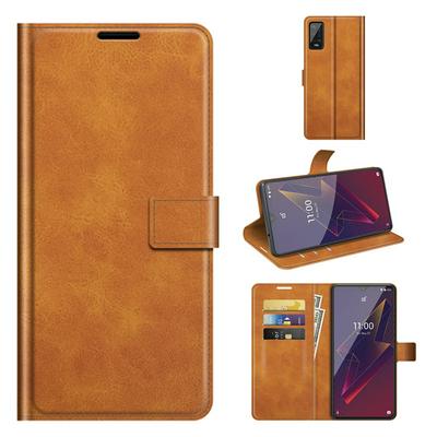 For Wiko Power U20 Square Buckle Folio Flip Leather Case with Stand and Card Slots Function