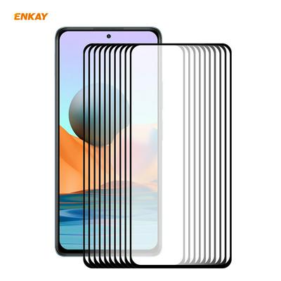 10PCS 0.26mm 9H 2.5D Full Glue Full Cover Tempered Glass Protective Film for Xiaomi Redmi Note 10 Pro/Note 10 Pro Max