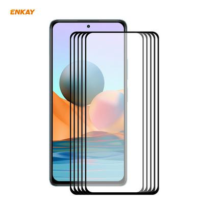 5PCS 0.26mm 9H 2.5D Full Glue Full Cover Tempered Glass Protective Film for Xiaomi Redmi Note 10 Pro/Note 10 Pro Max
