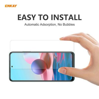 1Pcs 0.26mm 9H 2.5D Anti-Fingerprint Arc Edge Toughened Glass Screen Protector for Xiaomi Redmi Note 10/Note 10S