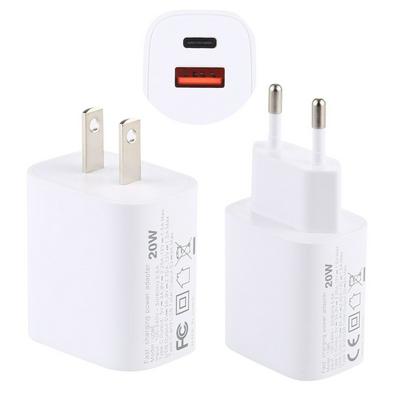 20W USB + Type-C Fast Charging Travel Power Adapter