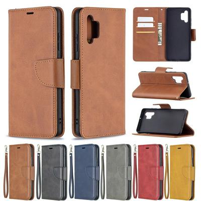 For Samsung Galaxy A32 4G Solid Color Sheep Pattern Scratch Resistant Wallet Leather Case with Card Slots&Stand Function