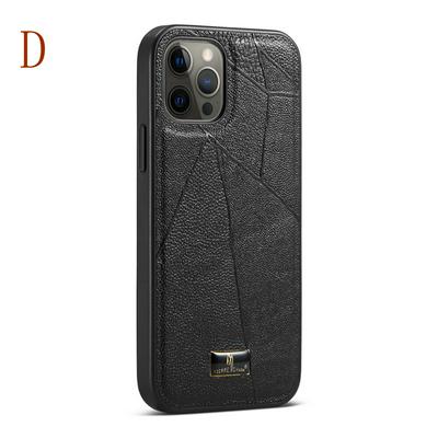 For iPhone 12/12 Pro(6.1) Hardware Cowhide Texture Anti-fall TPU Back Cover Case