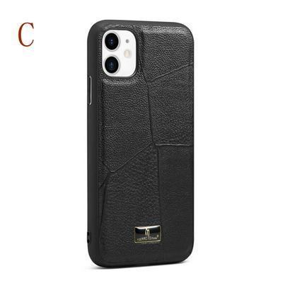 For iPhone 11 Pro(5.8) Hardware Cowhide Texture Anti-fall TPU Back Cover Case