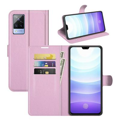 For vivo S9 Solid Color Folio Flip Leather Case with Stand and Card Slots Function