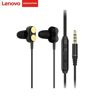Lenovo H102 Sound Earphone Heavy Earplug Slanted In-ear Stereo Wired Headset 3.5mm Mic Headset for Smartphone