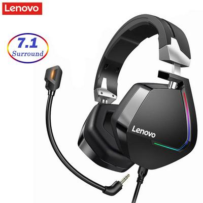 Lenovo H402 Gaming Headset Wired Earphones Surround Sound RGB Colourful Light Deep bass in-ear with Mic for PC Laptop Gamer Headset