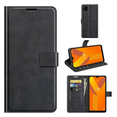 For Wiko Y62 Square Buckle Folio Flip Leather Case with Stand and Card Slots Function